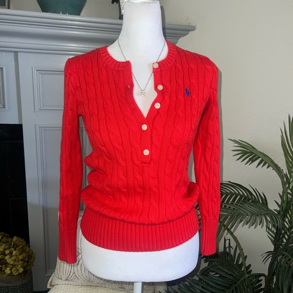 Ralph Lauren Sweaters - Ralph Lauren Women's V-Neck Red Sweater M